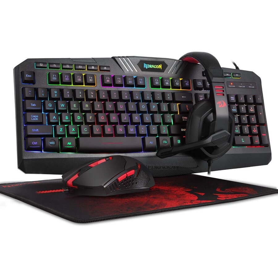 Kit Tastatura + Mouse 4in1 K503RGB+M601+H120+P001 Negru