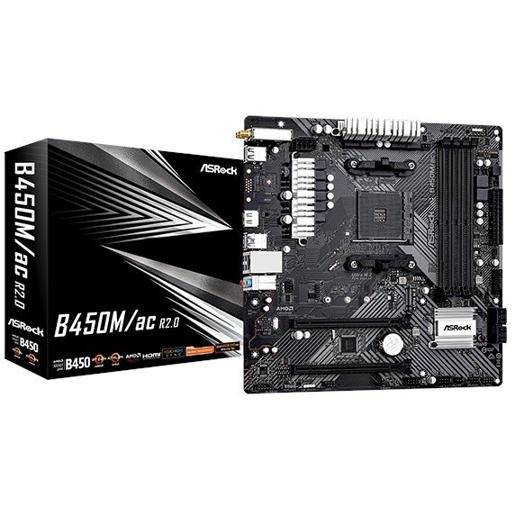 Placa de baza B450M/AC R2.0 DDR4 4 x SATA3 1 x Ultra M.2 Realtek Gigabit LAN