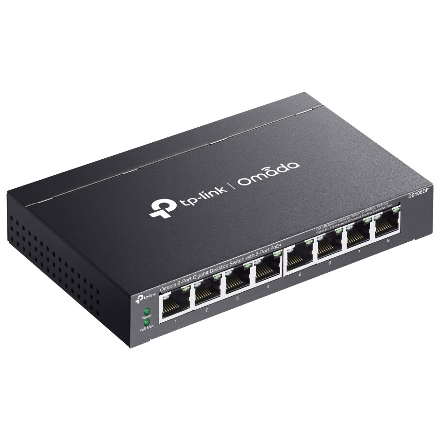 Switch PoE Tp-link Omada DS108GP, cu 8 porturi Gigabit, fara Management, 65W Total, 30W/Port - imagine 3
