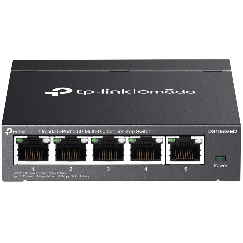 Switch Omada DS105G-M2 fara Management 5 Porturi 2.5 Gigabit Carcasa Metalica Negru