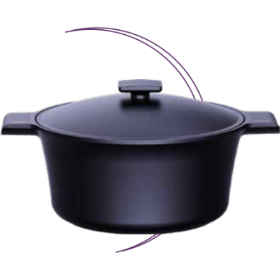 Oală cu Capac NeoKlein PHHO-CS28 28CM pentru Plita cu Inducție Negru