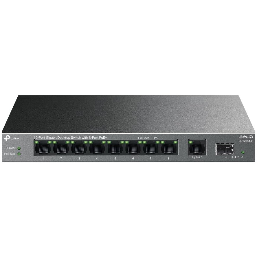 Switch LiteWave 10-Port Gigabit Desktop Switch with 8-Port PoE+ Negru