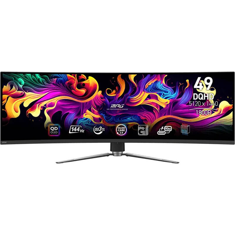 MSI Monitor OLED Gaming Curbat MPG 491CQPDE QD-OLED 49 inch DQHD 0.03ms 144Hz Black