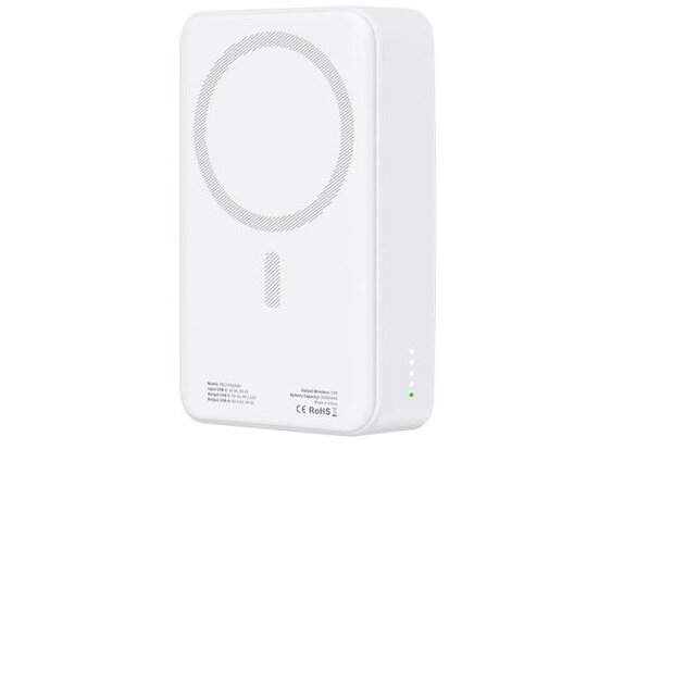 Acumulator extern LifeMag PB12 20000 mAh, Compatibila MagSafe, 15W, Cablu USB-C 30cm inclus, Alb