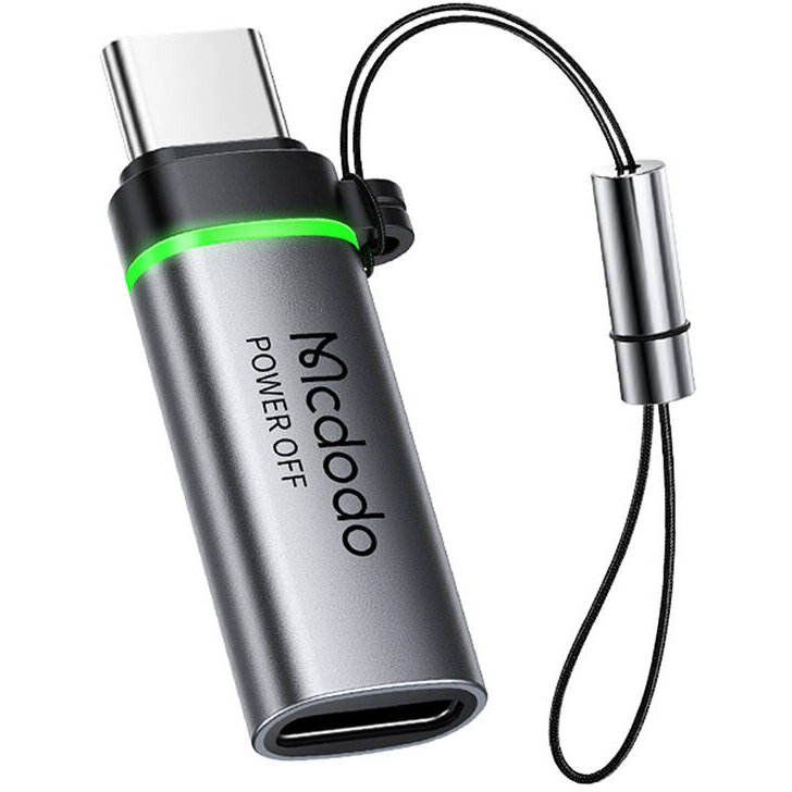 Cablu de date OT-6010, mama Lightning la tata USB-C, LED, 3A, Argintiu