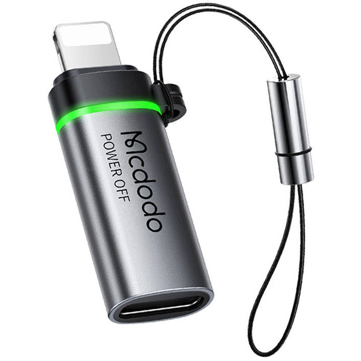 Cablu de date OT-2590, mama USB-C la tata Lightning, LED, 3A, Argintiu