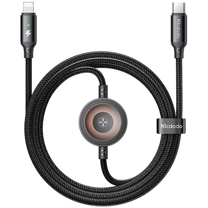 Cablu de date CA-5680 2 in 1, USB-C/Lightning, 36W, 3A, 1.5m, Negru