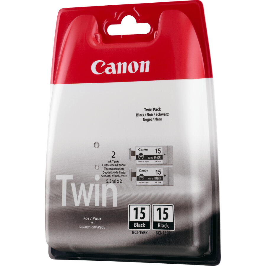 Cartuș Inkjet Canon BCI-15 Black Cartridge/2-Pack F/ I70