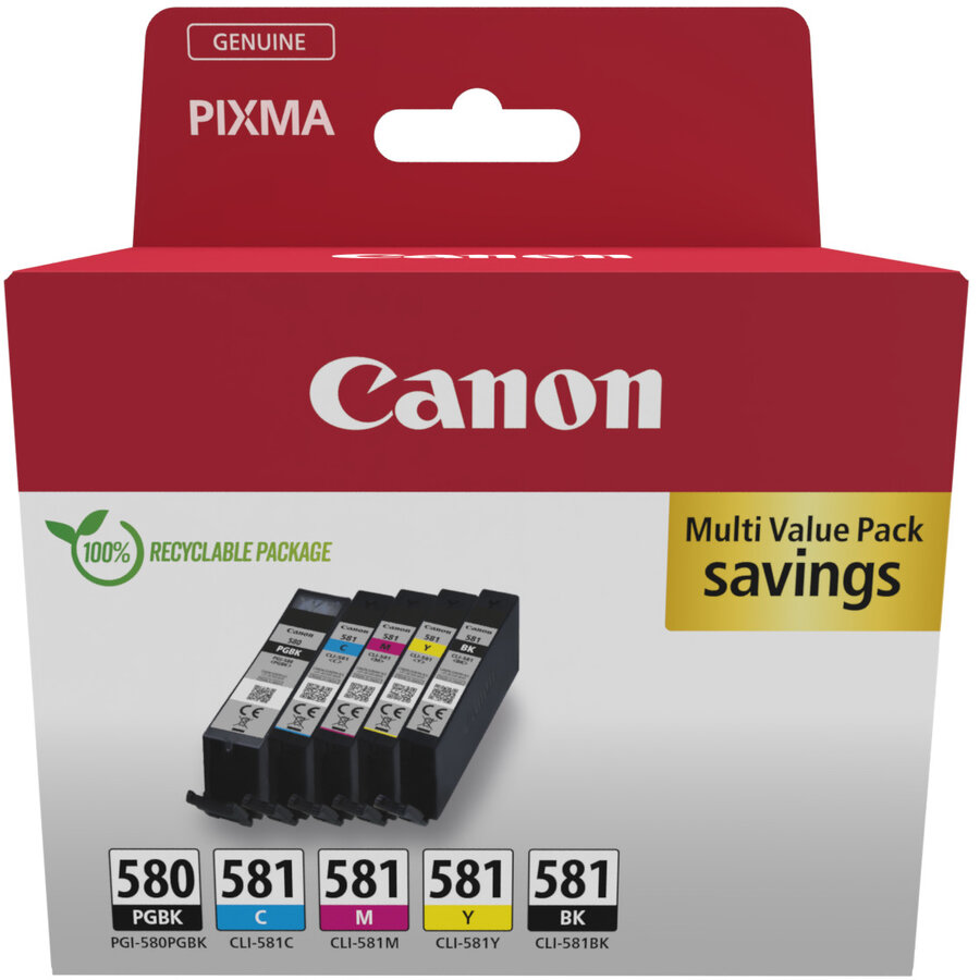Cartuș Inkjet Canon PGI-580/CLI-581 PGBK/C/M/Y/BK/ Multicolor