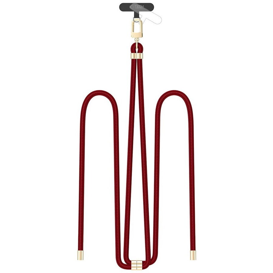 C7S Rope Crossbody, Ajustabil, Rosu/Auriu