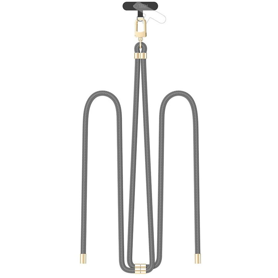 C7S Rope Crossbody, Ajustabil, Gri/Auriu