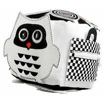 Cub Senzorial Cu Texturi Contraste Si Activitati Pentru Bebelusi 0 - 2 Ani 13 x 13 x 13 cm Soft Busy Block Alb/Negru