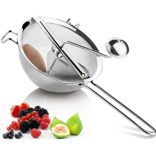 Presa Manuala OMAC400 cu Sita Fina pentru Pasat Legume si Fructe 20CM Inox