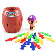 Joc Distractiv Pentru Copii Butoi Cu Pirat Piratul Saltaret Si 16 Sabii De Jucarie Din Plastic 2-4 Jucatori 9 x 8 cm Multicolore