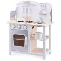 Bucatarie Din Lemn Pentru Copii Cu Accesorii 60 x 30 x 76 cm Argintiu