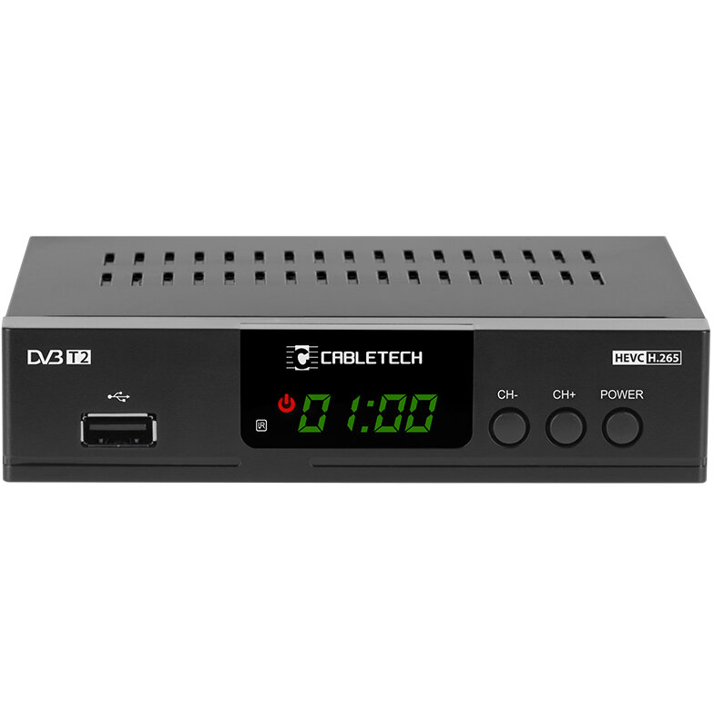 Tuner Cabletech URZ0338A DVB-T2 H.265 Afișaj LED Control Parental Negru — imaginea 2