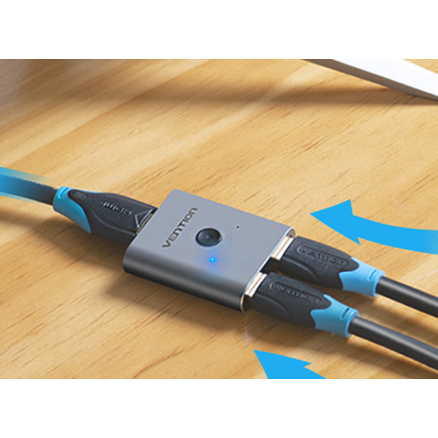 Adaptor Vention HDMI 2 porturi HDMI 4K60Hz Gri