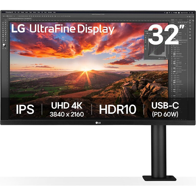 Monitor LED UltraFine 32UN880K-B 31.5 inch UHD 4K IPS 60Hz Black