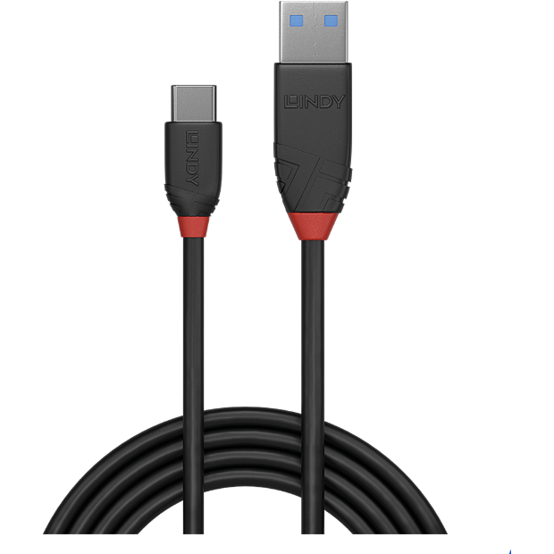 Cablu Date si Incarcare 1.5m USB 3.2 Type-A to Type-C (tata - tata) Black Line Supported Bandwidth: 10Gbps Negru