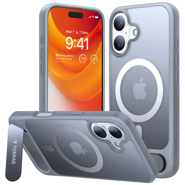 Husa Torras Pstand Series Apple iPhone 16 Plus Gri — imaginea 2