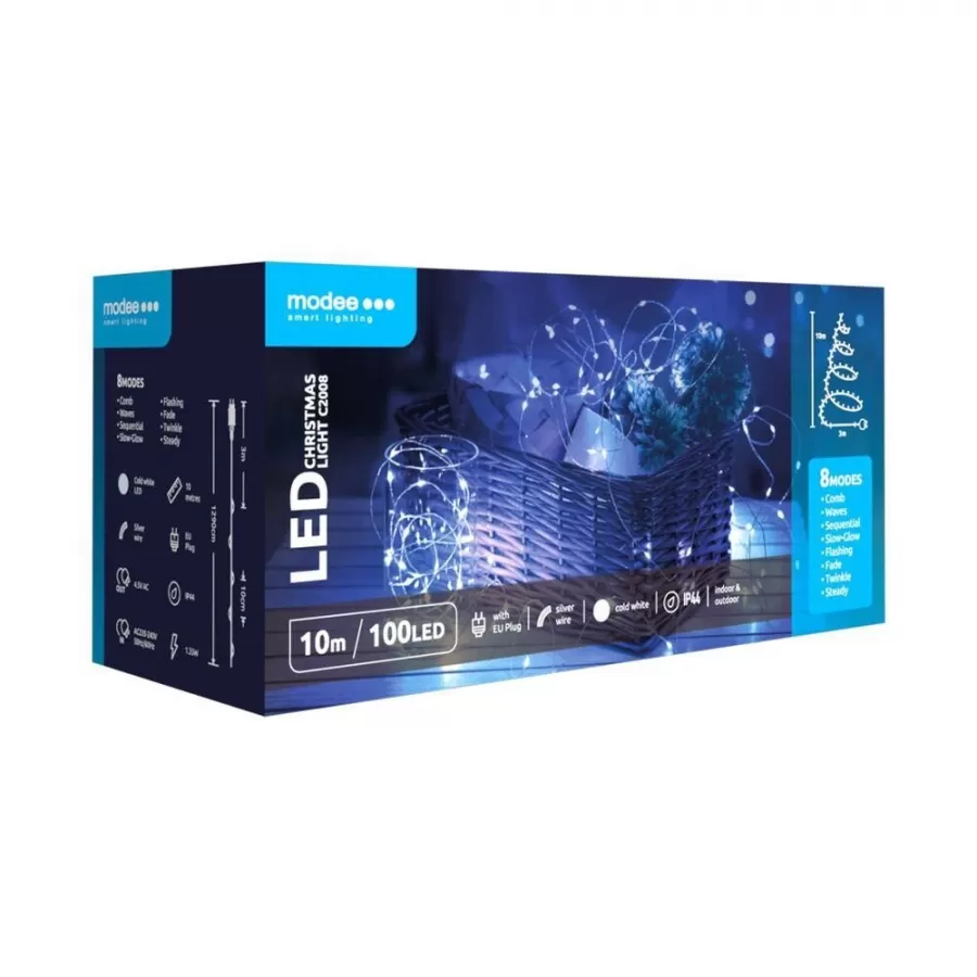 Ghirlanda Luminoasă Decorativă MODEE C2008 100 LED-uri 3.6W 10M Alb Rece