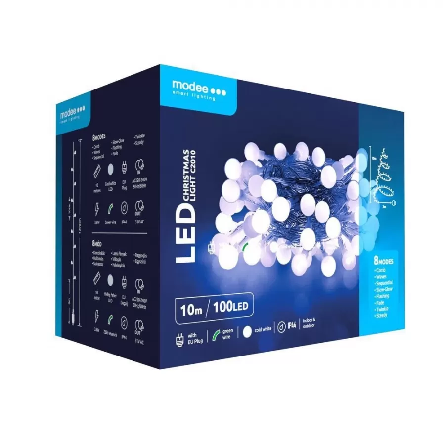 Ghirlanda Luminoasă Decorativă MODEE C2010 100 LED-uri 3.6W 10M Alb Rece