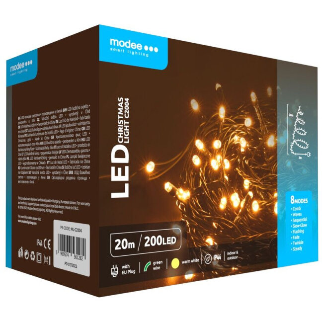 Ghirlanda Luminoasă Decorativă MODEE C2004 200 LED-uri 3.6W 20M Alb Cald