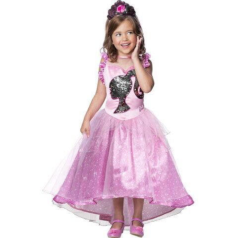 Costum De Carnaval - Barbie Printesa 3ani+ Poliester Tiara PVC Roz