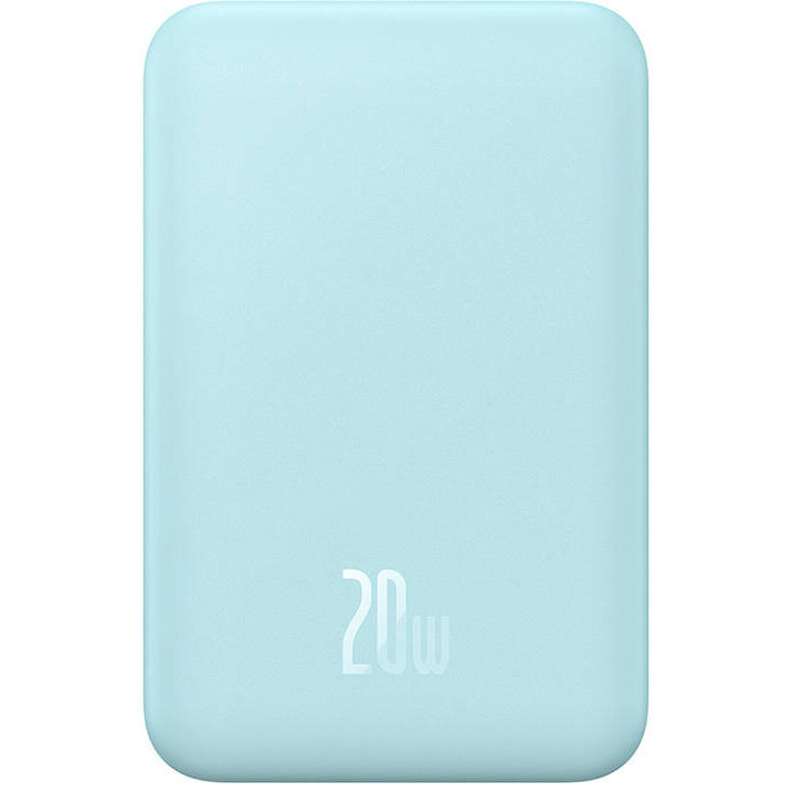 Acumulator extern Magnetic Mini 20W, 5000 mAh, USB-C, Incarcare Wireless 15W, Albastru