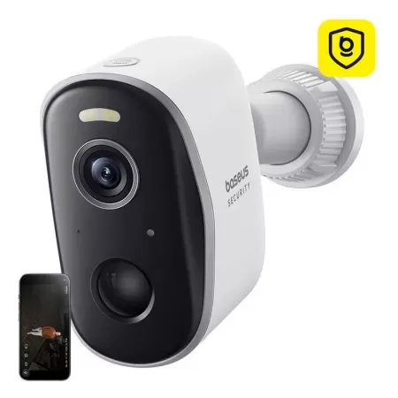 Camera de Supraveghere pentru Exterior Baseus N1 Plus Wi-Fi 2K Acumulator 10500mAh Alb