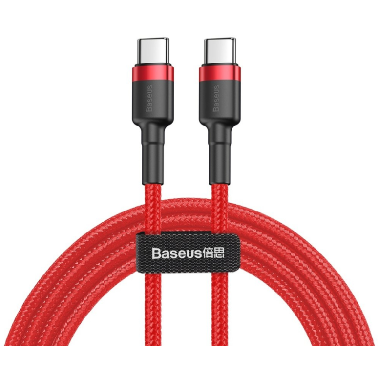 Cablu Date si Incarcare USB-C - USB-C Cafule 60W 1m Rosu