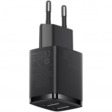 Incarcator Baseus Rețea Compact 10.5W 2.1A 2 x USB-A Negru