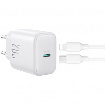 Incarcator Retea Cu Cablu Lightning JR-TCF20 20W 3A 1 x USB-C Alb