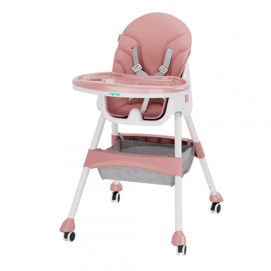 Scaun de Masă Copii U-grow UG-502-PK 2in1 Pliabil 6 - 36 Luni Roz