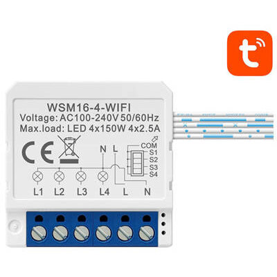 Modul Smart WSM16-W4 Tuya Controlul Luminii Din Casa Ta  Wi-Fi Alb