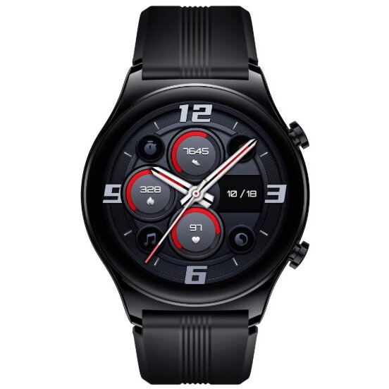 Ceas Smart GS3 Ecran Curbat Cu Design Subtire Ecran Amoled 1.43Inch Midnight Negru