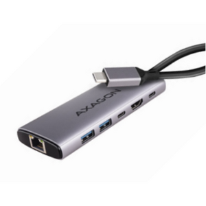 Hub USB HMC-6G2L 2x USB-A 1x USB-C 4K/60Hz HDMI RJ-45 USB 3.2 Gen 2 PD 100W 15cm USB-C Gri