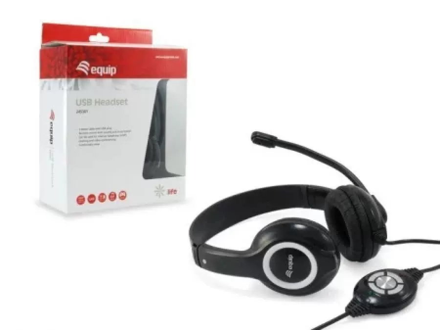 Căști Audio Equip 245301 Cablu USB 2M Negru