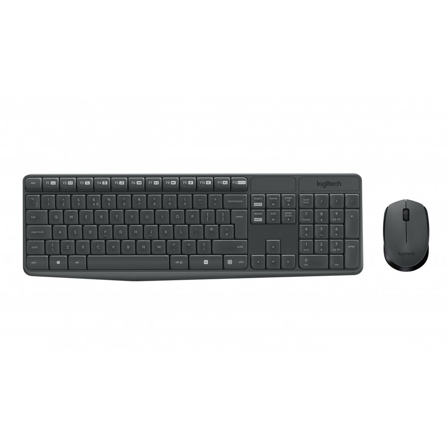 Kit Tastatura Si Mouse MK235 Wireless 2.4Ghz Central Grey