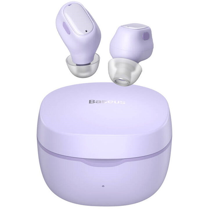 Casti bluetooth wireless Baseus Bowie WM01, Bluetooth 5.3, 300 mAh, Cablu USB-C inclus, Mov - imagine 2