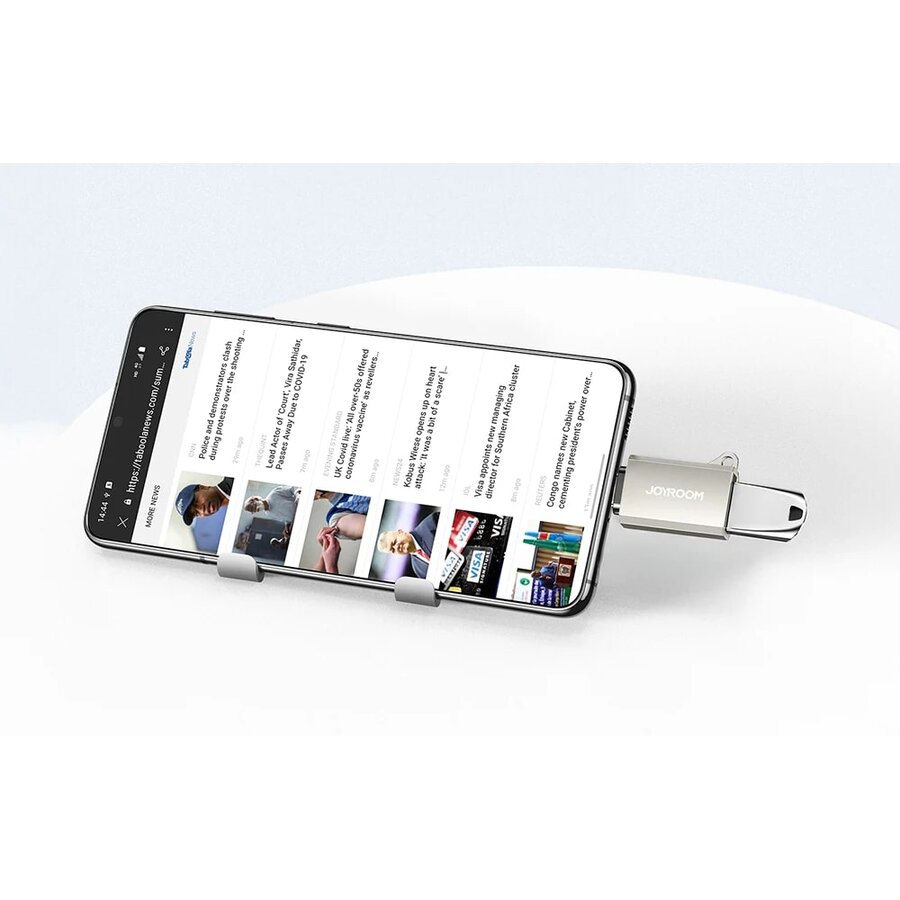 Adaptor Joyroom S-H151 USB-C Tata - USB Mama 5Gbps Argintiu — imaginea 4