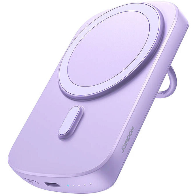 Baterie externa Joyroom JR-W030, 6000 mAh, PD 20W, Wireless 15W, Suport deget, Mov - imagine 2