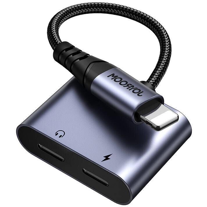 Adaptor 2in1 Joyroom SY-L02 Lightning (Male) la 2x Lightning (Female) Gri — imaginea 4