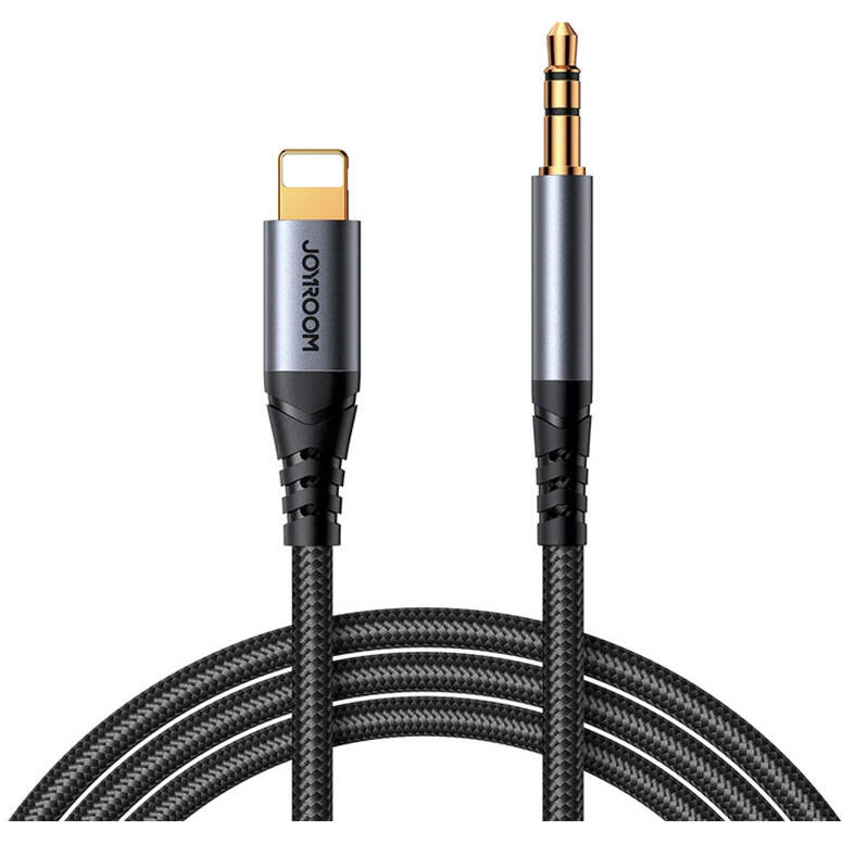 Cablu de date SY-A06, tata Lightning la tata jack 3.5 mm, 1.2m, Negru