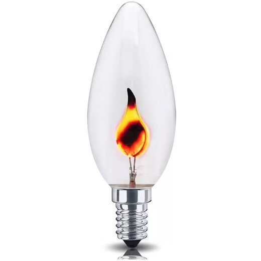 Bec Efect Flacara Putere 3W Soclu E14 Lumina 2700K 3Kwh Forma Lumanare