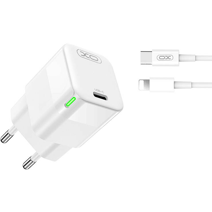 Incarcator Retea CE06 30W USB-C Cablu  Lightning Alb