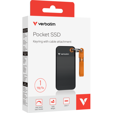 SSD Extern Verbatim Pocket USB 3.2 Gen 2 1TB Negru/Portocaliu