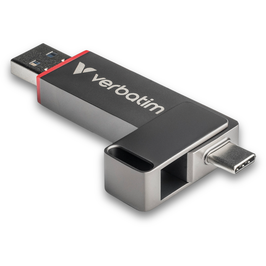 Stick Memorie 256GB Conectivitate Dubla USB-C USB-A USB 3.2 Gen 1 Performanta Nivel SSD Gri