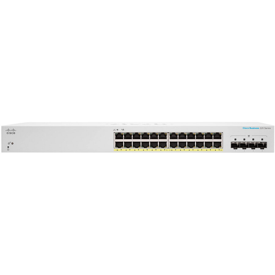 Switch CBS220 Smart 24-PORT GE FULL/POE 4X10G SFP+ Alb