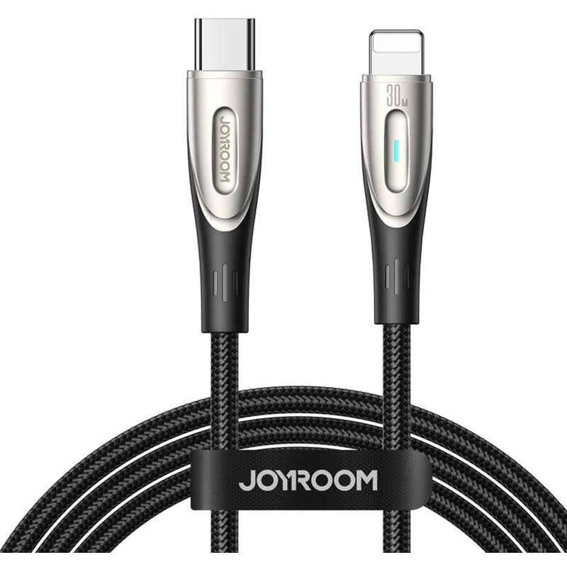 Cablu de date SA27-CL3, USB-C/Lightning, 3A, 30W, 1.2m, Negru